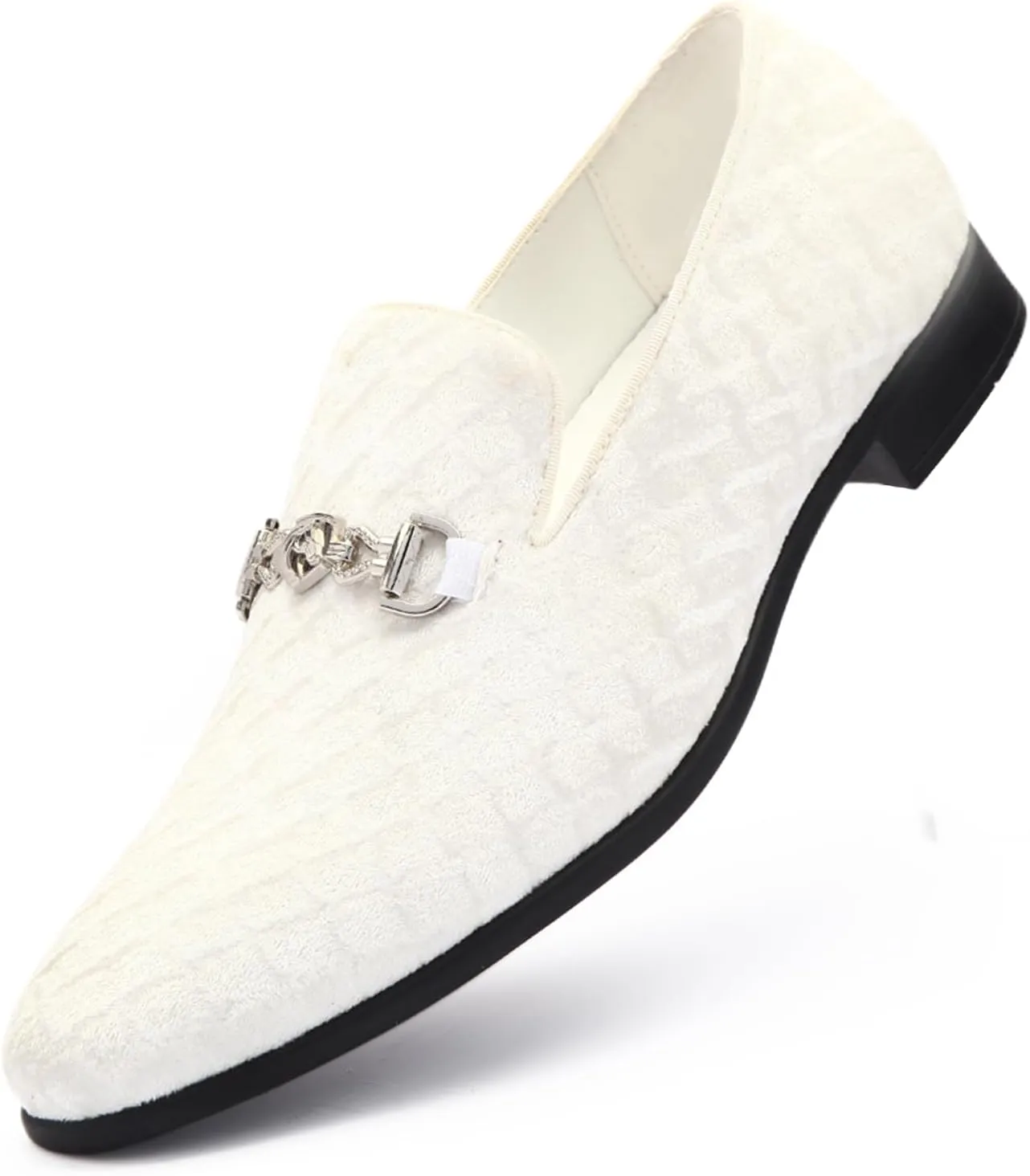 Men's Penny Slip-on Loafer Diamond-Patterned Velvet Dress Shoes Luxury Suede Smoking Slipper Party Prom Wedding Shoes