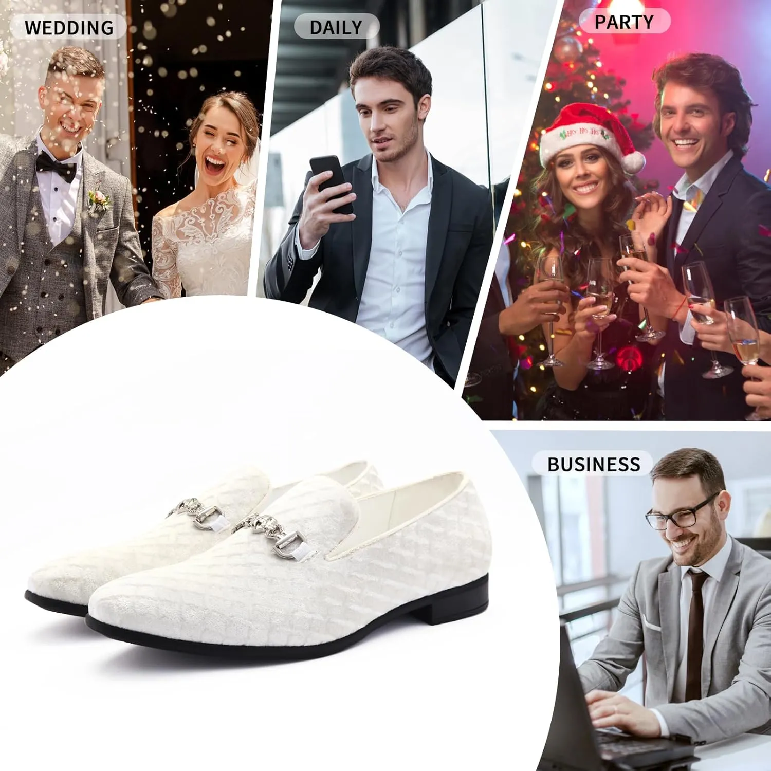 Men's Penny Slip-on Loafer Diamond-Patterned Velvet Dress Shoes Luxury Suede Smoking Slipper Party Prom Wedding Shoes