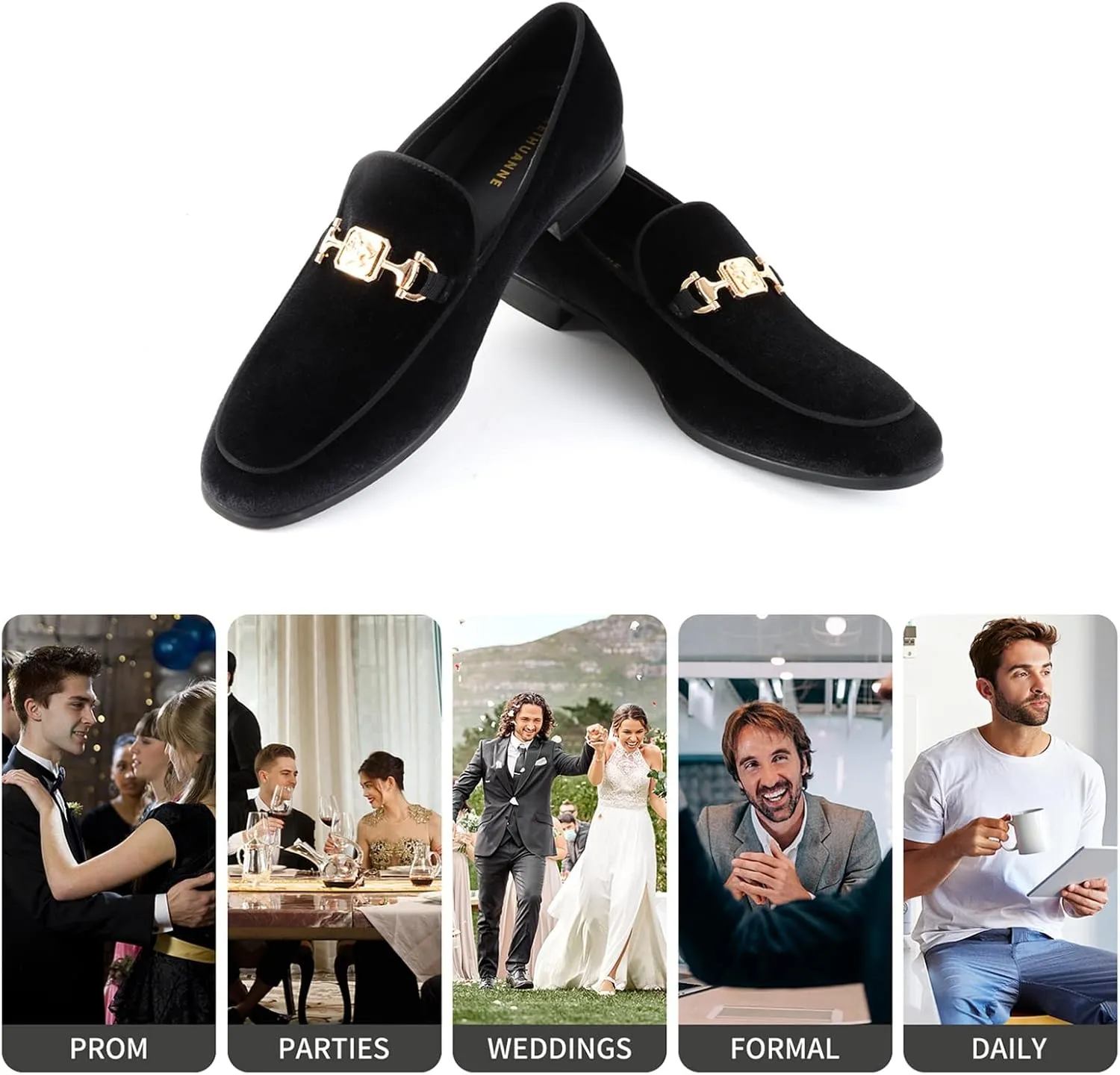 Men's Penny Slip-on Velvet Loafer Luxury Suede Tuxedo Dress Shoes Fancy Smoking Slipper Party Prom Wedding Shoes Comfortable Lightweight