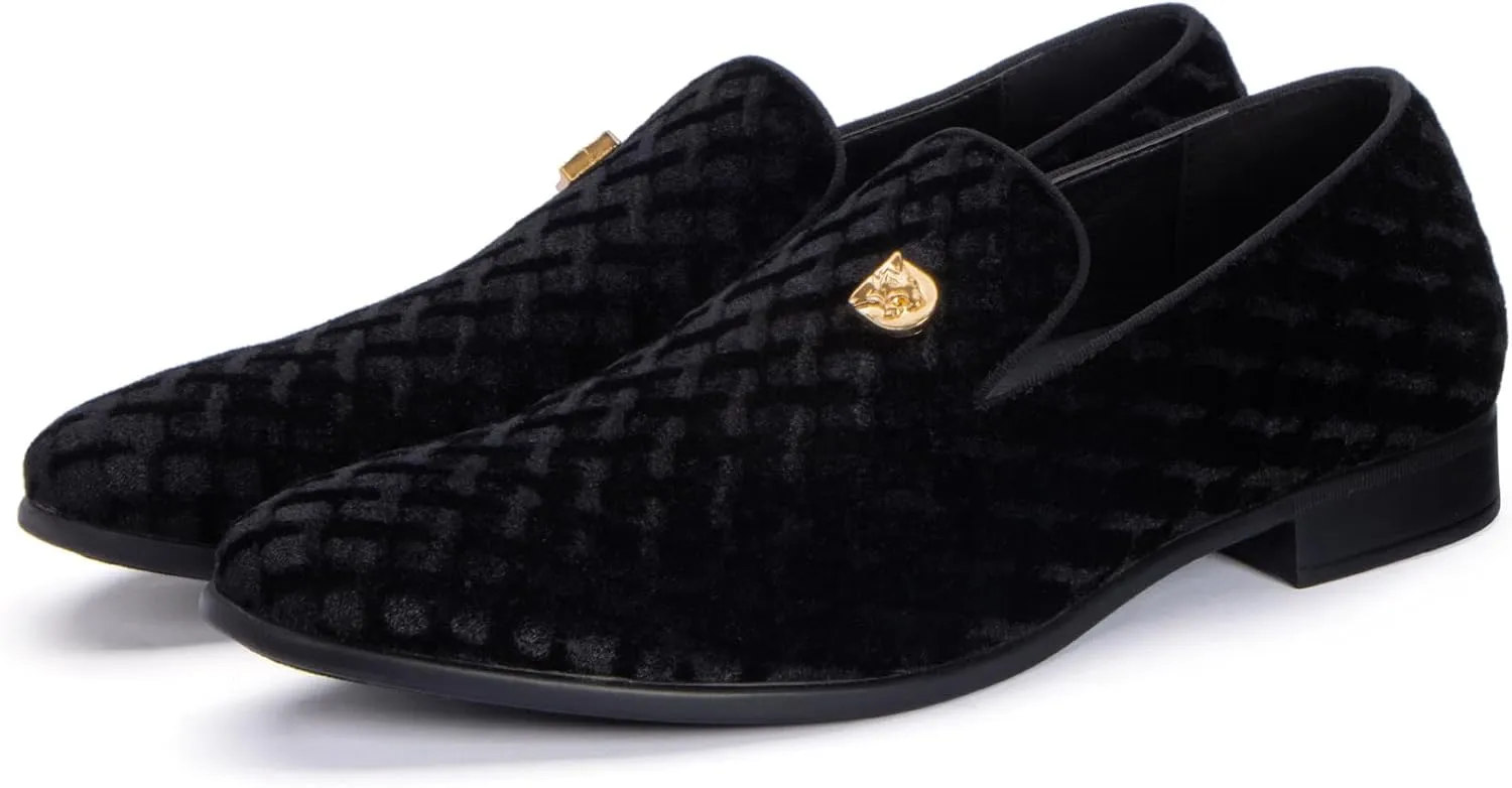 Men's Penny Slip-on Velvet Loafer Suede Dress Shoes Designer Smoking Slipper Prom Wedding Shoes