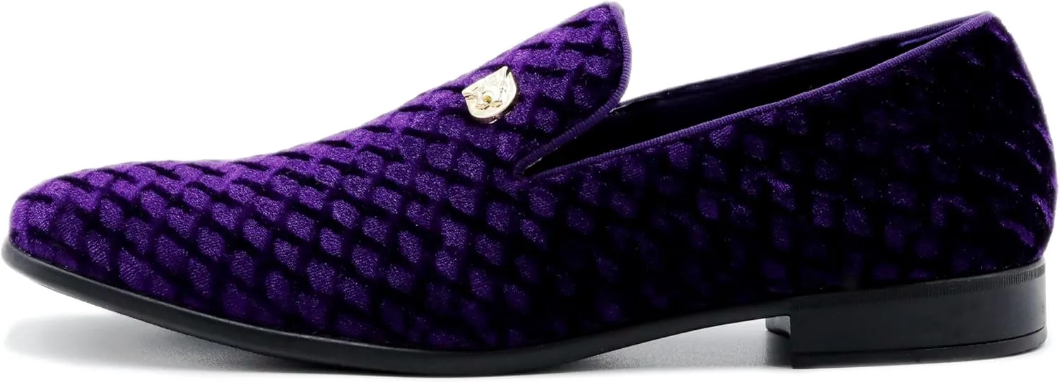 Men's Penny Slip-on Velvet Loafer Suede Dress Shoes Designer Smoking Slipper Prom Wedding Shoes