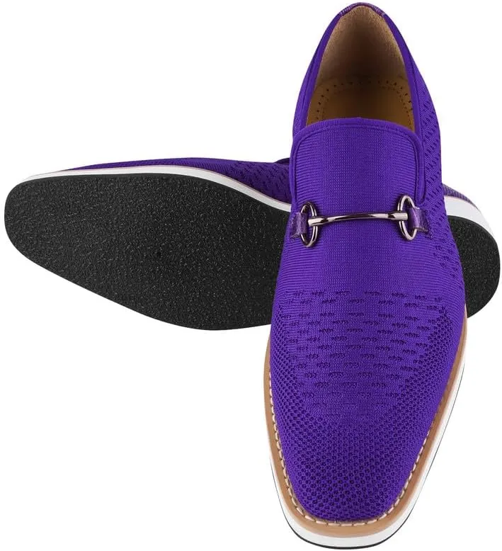 Mens Prom Shoes - Mens Tuxedo Canvas Textile and Suede Leather Noble Loafers and Slip On Wedding Party Shoes
