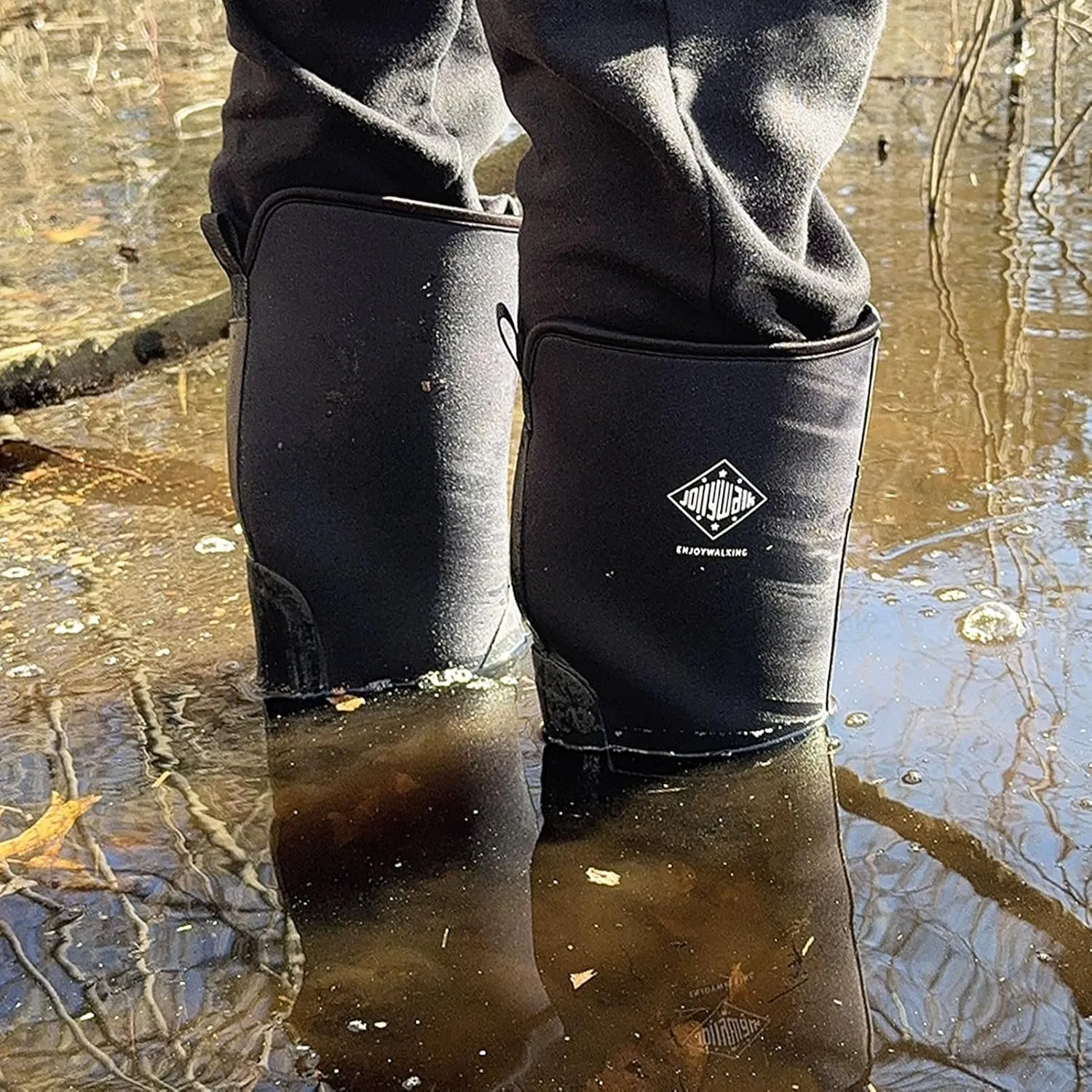 Men's Rubber Boots, Rain Boots for Men, Hunting Gardening Fishing Outdoor Work Boots, Waterproof Insulated Rubber Neoprene Knee Boots