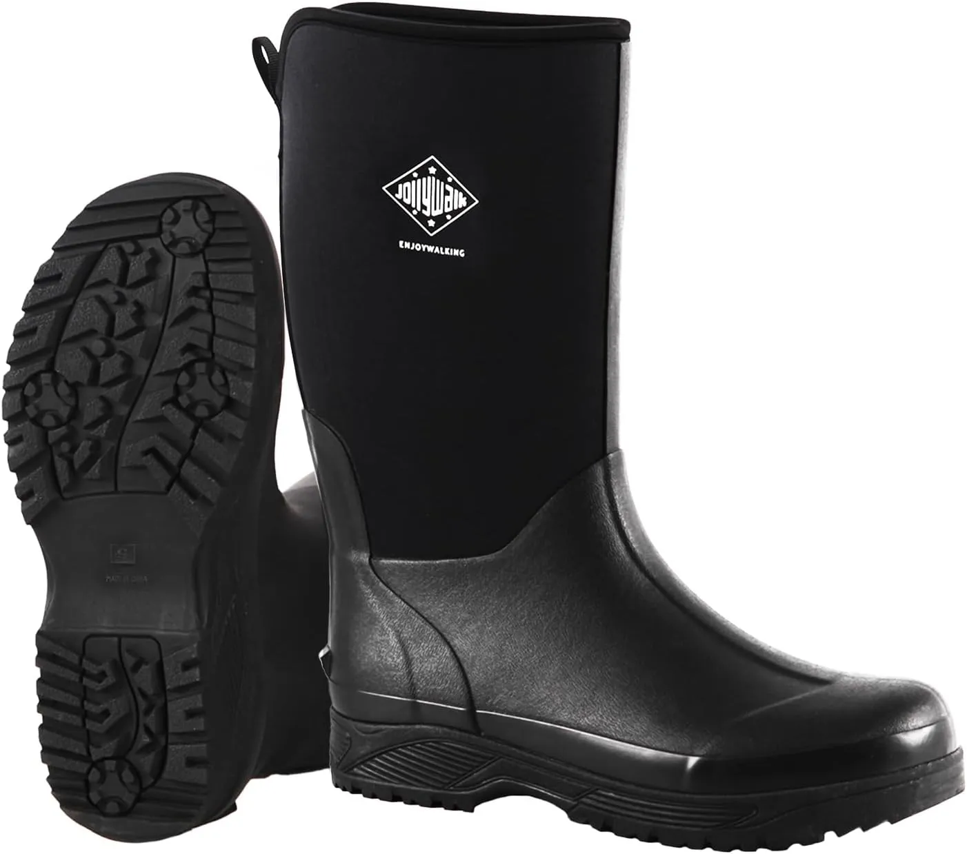 Men's Rubber Boots, Rain Boots for Men, Hunting Gardening Fishing Outdoor Work Boots, Waterproof Insulated Rubber Neoprene Knee Boots