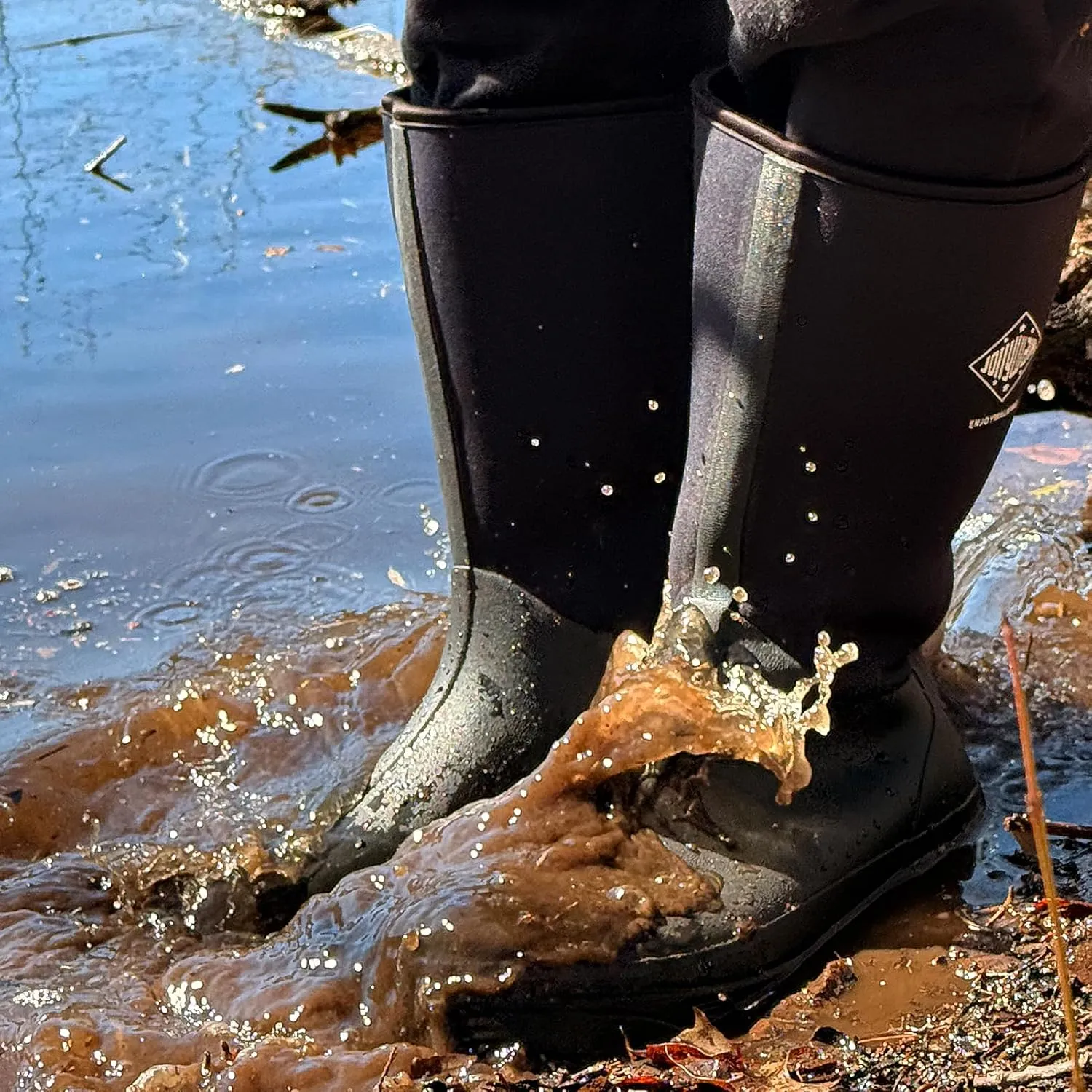 Men's Rubber Boots, Rain Boots for Men, Hunting Gardening Fishing Outdoor Work Boots, Waterproof Insulated Rubber Neoprene Knee Boots