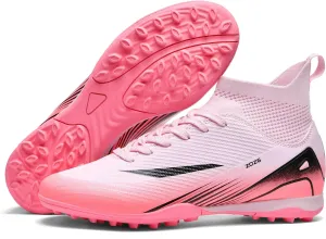 Men's Soccer Shoes Cleats Professional High-Top Athletic Turf Football Shoes Outdoor/Indoor Professional Futsal Football Training Sneakers
