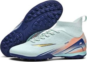 Men's Soccer Shoes Cleats Professional High-Top Athletic Turf Football Shoes Outdoor/Indoor Professional Futsal Football Training Sneakers