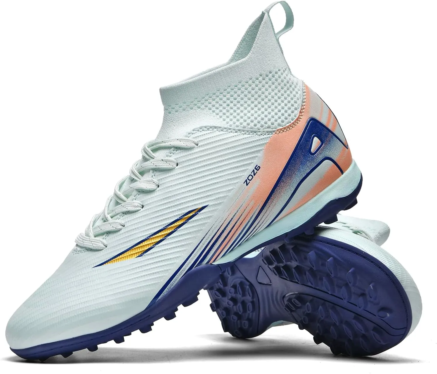 Men's Soccer Shoes Cleats Professional High-Top Athletic Turf Football Shoes Outdoor/Indoor Professional Futsal Football Training Sneakers