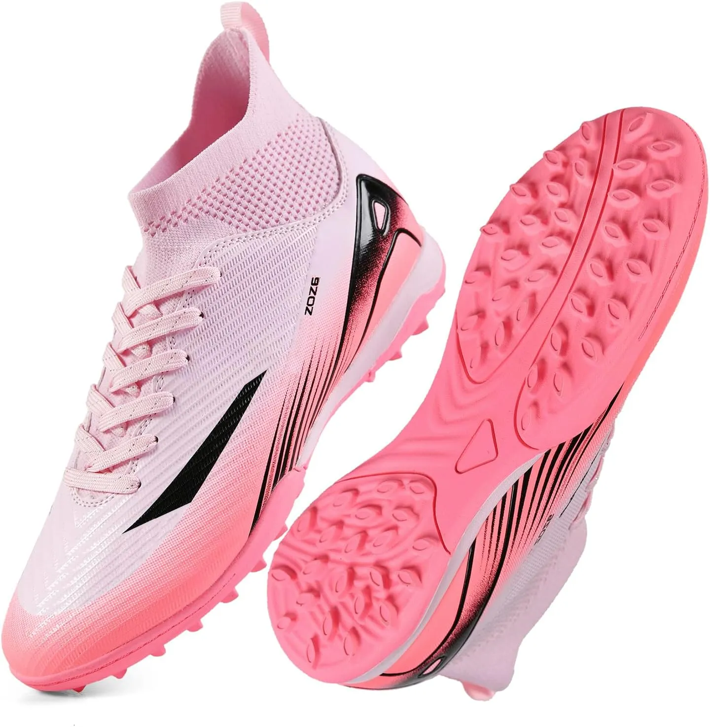 Men's Soccer Shoes Cleats Professional High-Top Athletic Turf Football Shoes Outdoor/Indoor Professional Futsal Football Training Sneakers