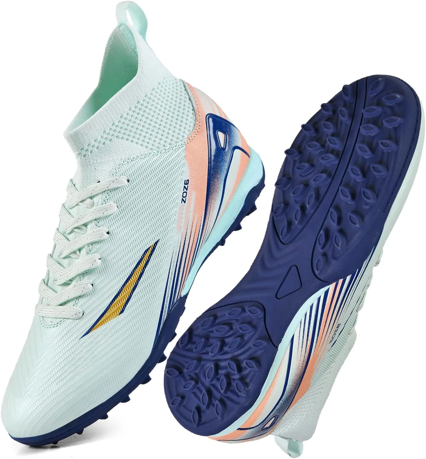 Men's Soccer Shoes Cleats Professional High-Top Athletic Turf Football Shoes Outdoor/Indoor Professional Futsal Football Training Sneakers