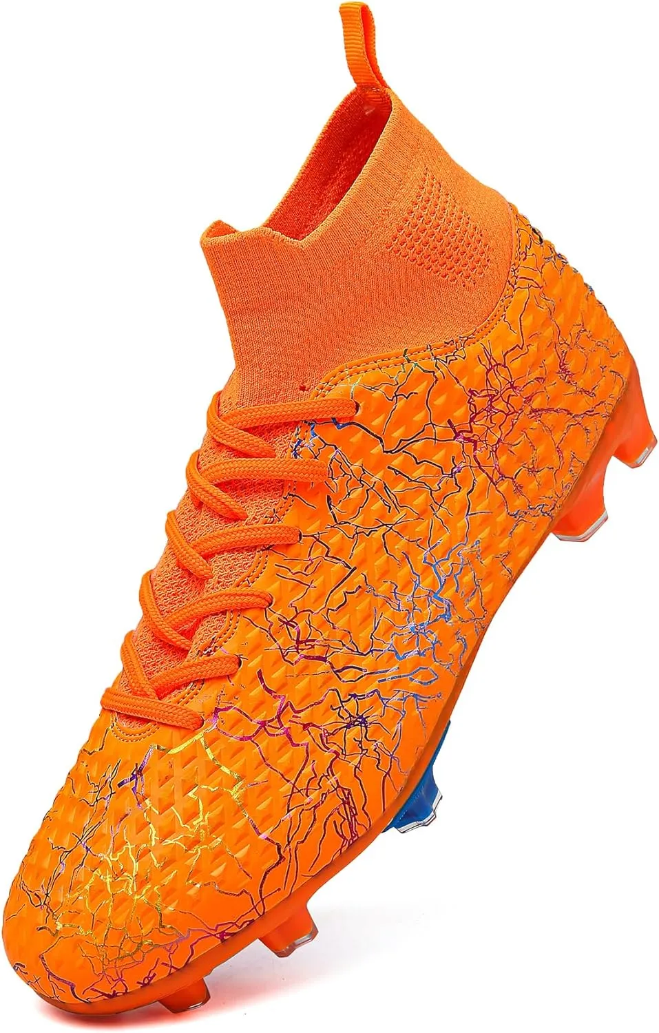 Men's Soccer Shoes High-Top Soccer Cleats Outdoor Breathable Athletic Professional Spikes Youth Boys Football Shoes Unisex