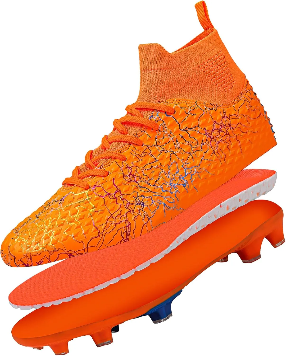 Men's Soccer Shoes High-Top Soccer Cleats Outdoor Breathable Athletic Professional Spikes Youth Boys Football Shoes Unisex