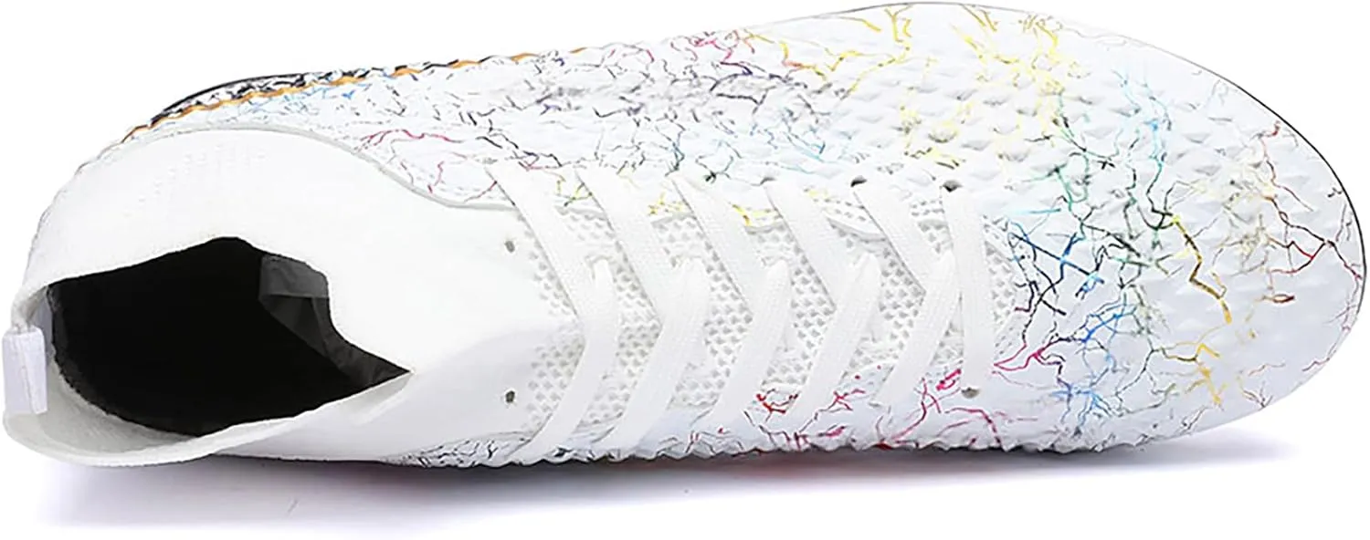 Men's Soccer Shoes High-Top Soccer Cleats Outdoor Breathable Athletic Professional Spikes Youth Boys Football Shoes Unisex