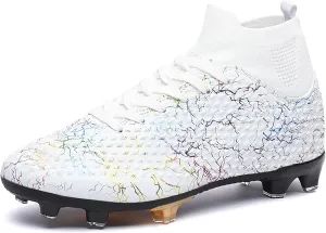 Men's Soccer Shoes High-Top Soccer Cleats Outdoor Breathable Athletic Professional Spikes Youth Boys Football Shoes Unisex