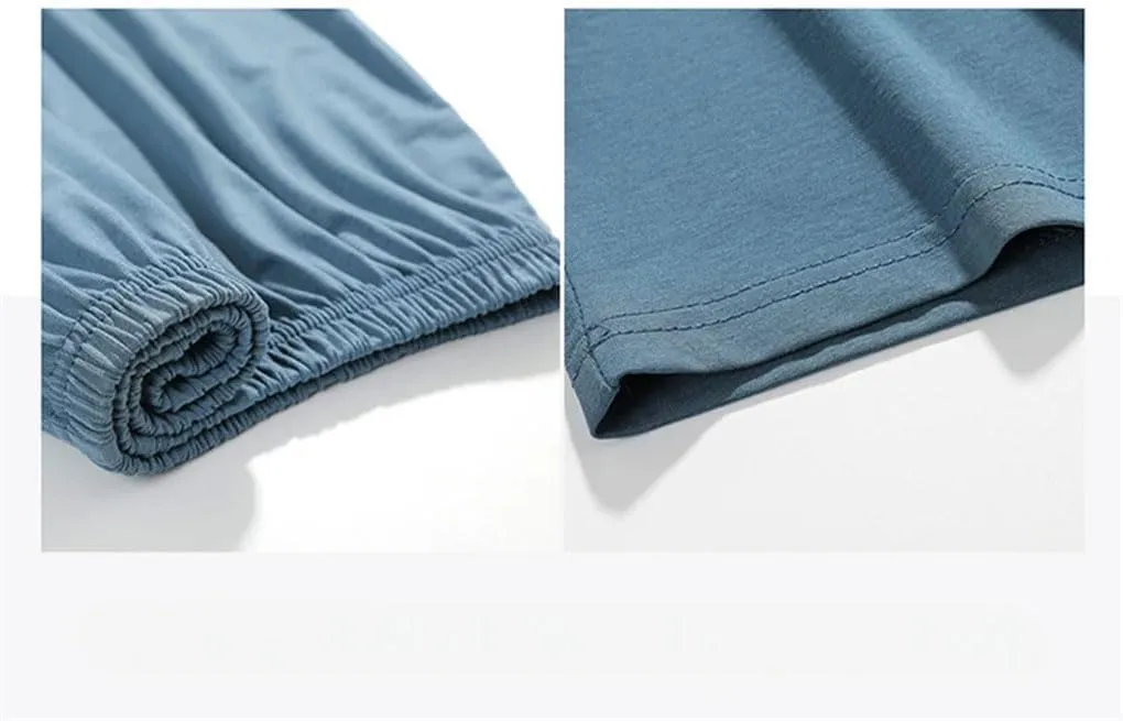 Men's Solid Color Casual Elastic Soft Comfortable Home Large Size Trousers