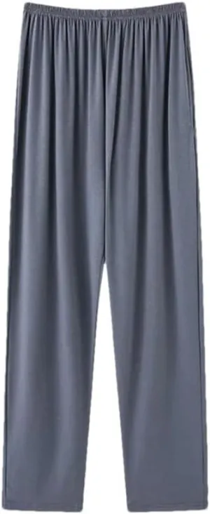 Men's Solid Color Casual Elastic Soft Comfortable Home Large Size Trousers