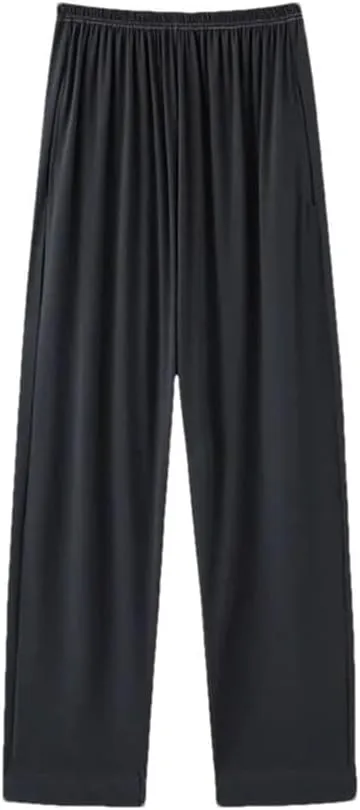 Men's Solid Color Casual Elastic Soft Comfortable Home Large Size Trousers