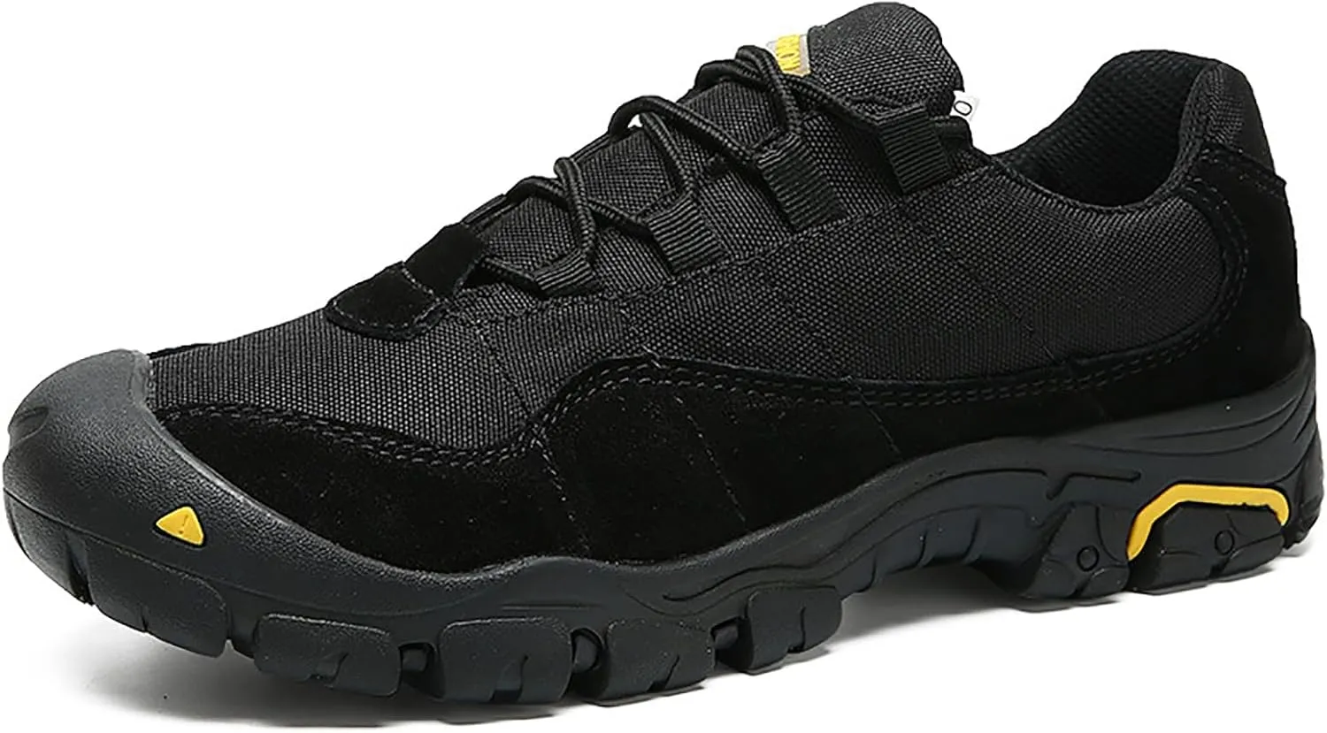 Men's Suede Lace Up Hiking Shoes Comfortable Protective Cap Toe Lug Sole Non-Slip Trekking Outdoor Sneakers Summer Lightweight Casual Walking Shoes