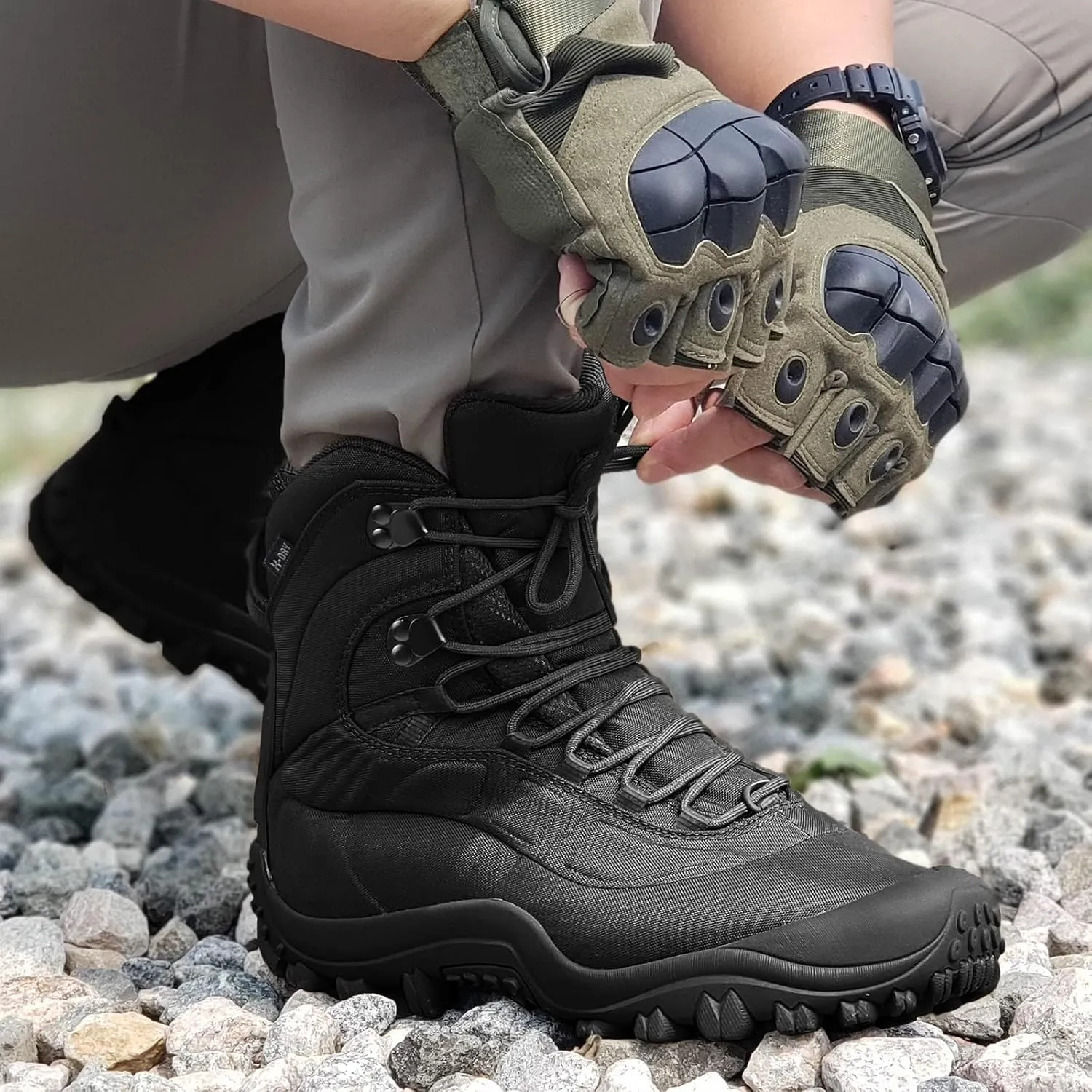 Men's Tactical Boots 8'' Mid Combat Boots Waterproof Military Boots