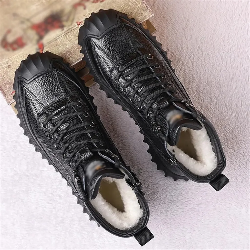 Men's Winter Warm Boots Lining Non-Slip Mens High-top Casual Shoes Sneakers Man Outdoor Snow Boots(42 Code)
