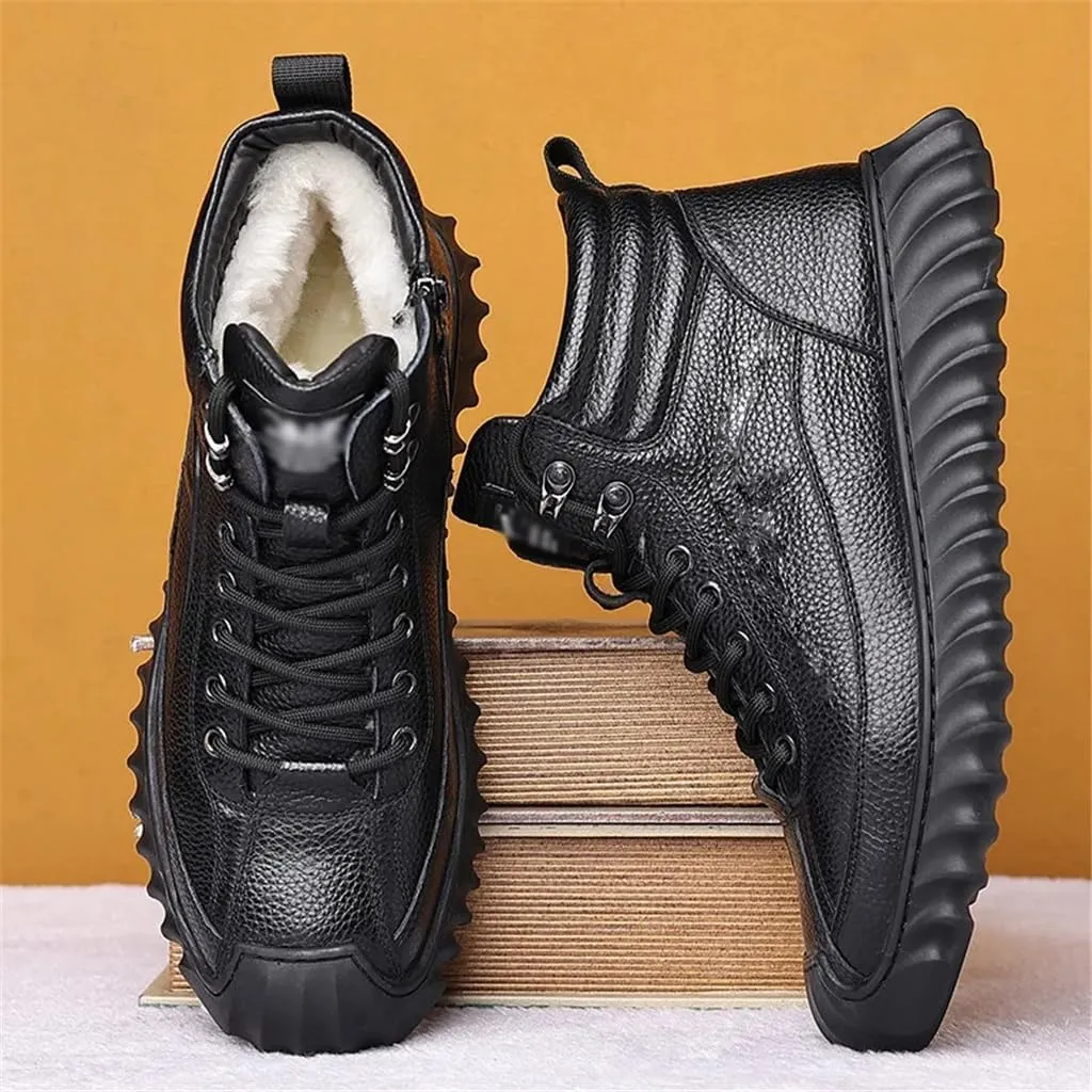 Men's Winter Warm Boots Lining Non-Slip Mens High-top Casual Shoes Sneakers Man Outdoor Snow Boots(42 Code)