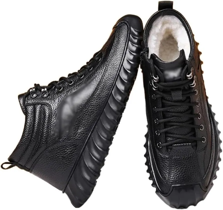 Men's Winter Warm Boots Lining Non-Slip Mens High-top Casual Shoes Sneakers Man Outdoor Snow Boots(42 Code)