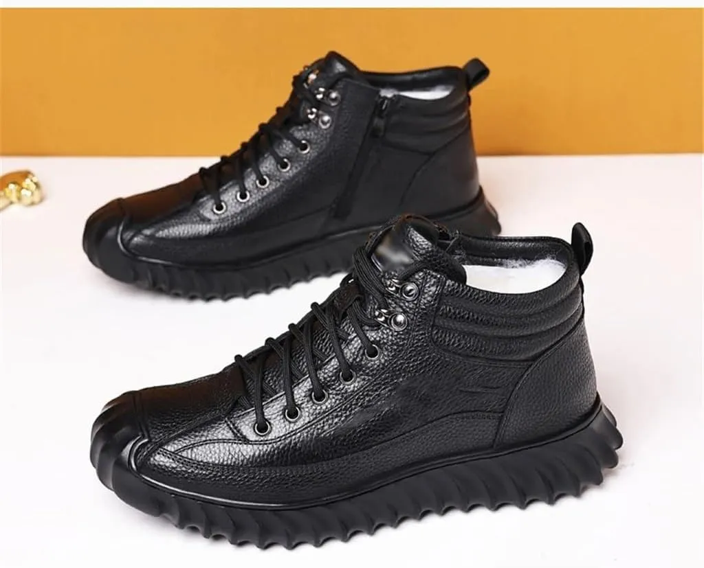 Men's Winter Warm Boots Lining Non-Slip Mens High-top Casual Shoes Sneakers Man Outdoor Snow Boots(42 Code)