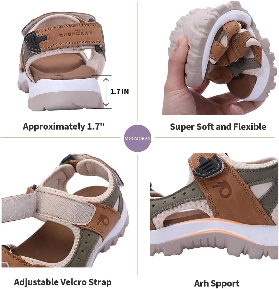MGGMOKAY Women's Hiking Sandals Open Toe Outdoor Sports Sandals Casual Beach Sandals