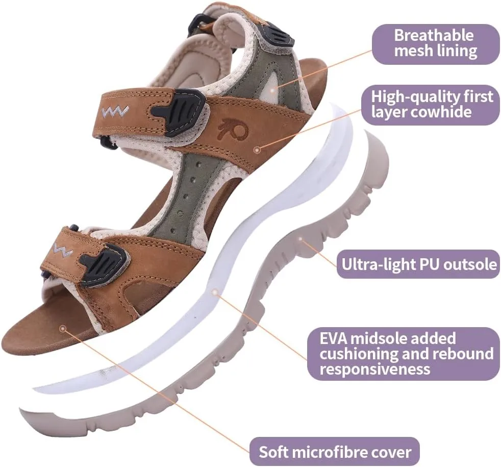 MGGMOKAY Women's Hiking Sandals Open Toe Outdoor Sports Sandals Casual Beach Sandals