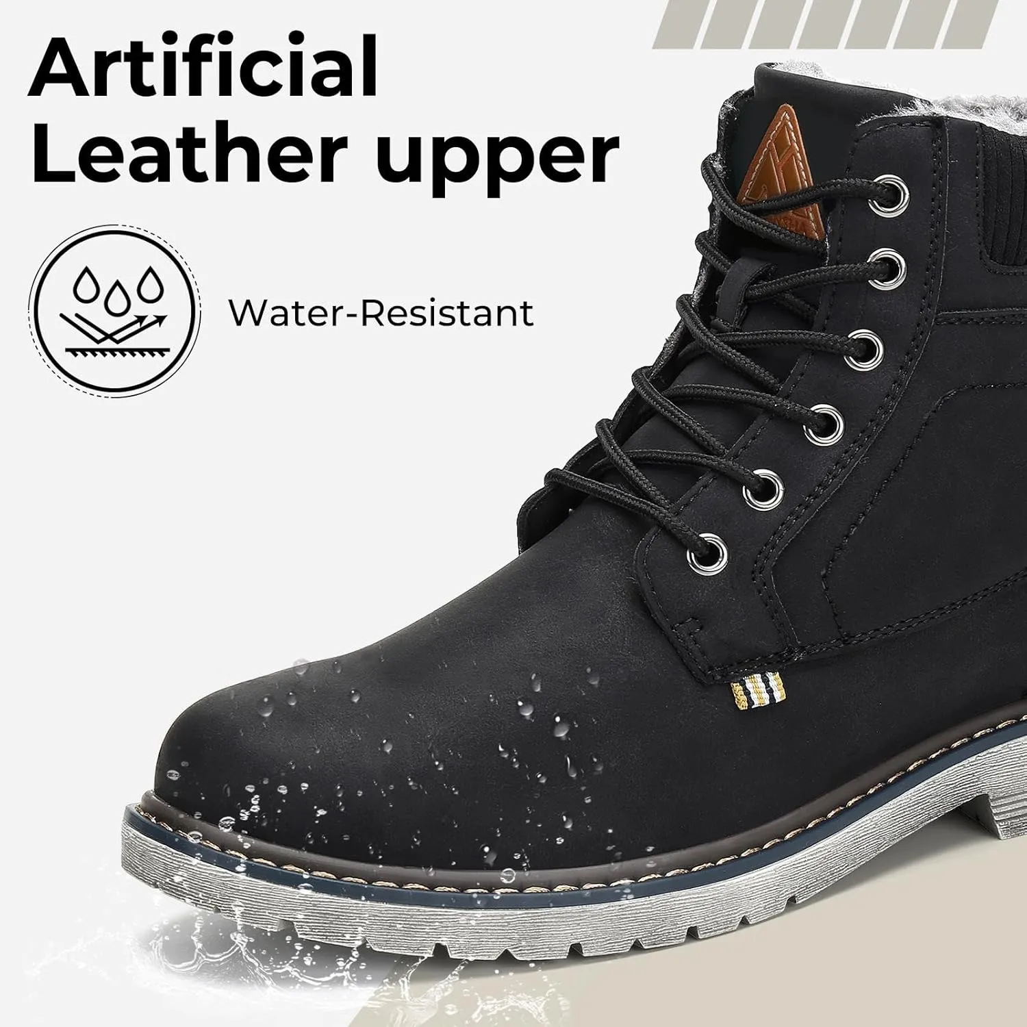 Mishansha Mens Womens Winter Hiking Boots Waterproof Non Slip Warm Lined Snow Boots for Outdoor Trekking