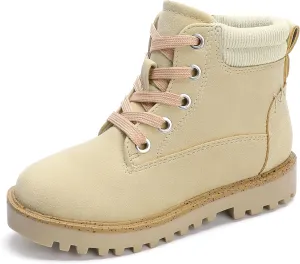 MIXIN Girls Boys Combat Hiking Snow Boots Waterproof Non-Slip Fashion Work Ankle Boots with Lace Up Side Zipper for Little Big Kids