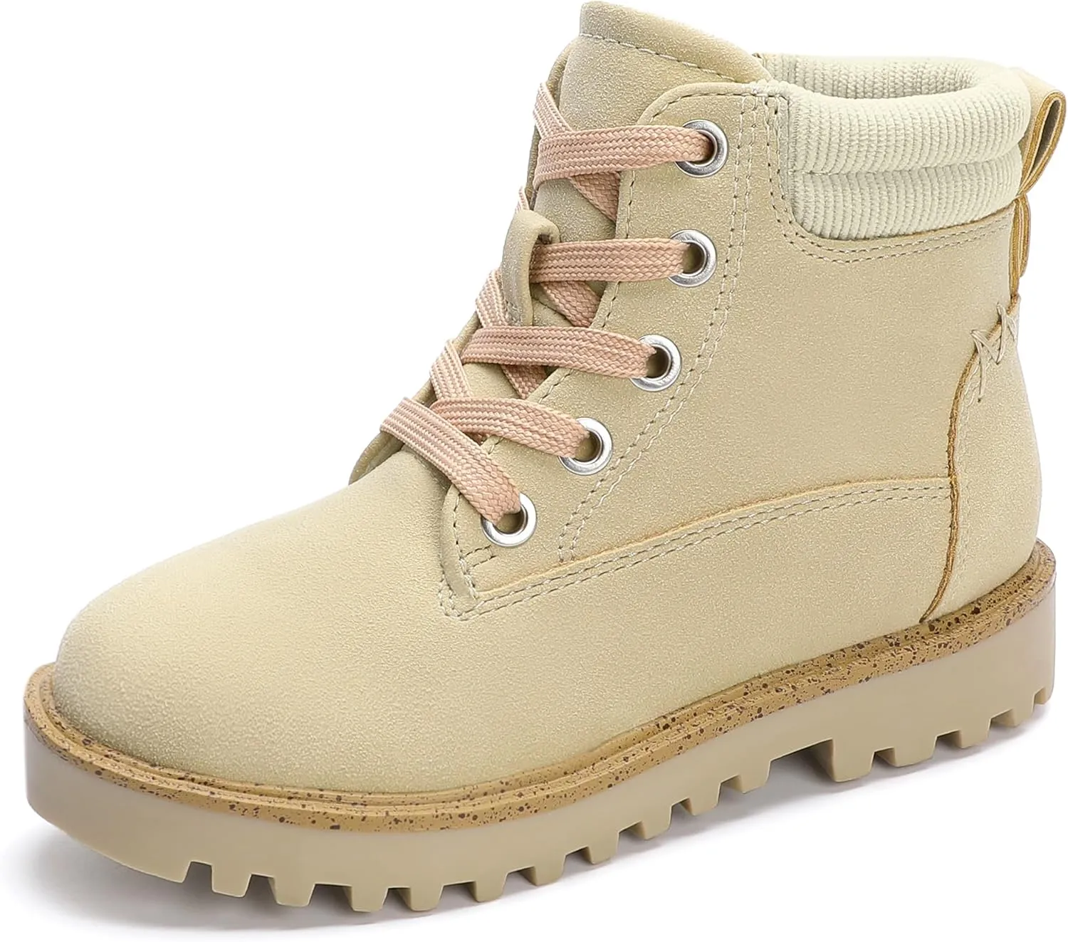 MIXIN Girls Boys Combat Hiking Snow Boots Waterproof Non-Slip Fashion Work Ankle Boots with Lace Up Side Zipper for Little Big Kids