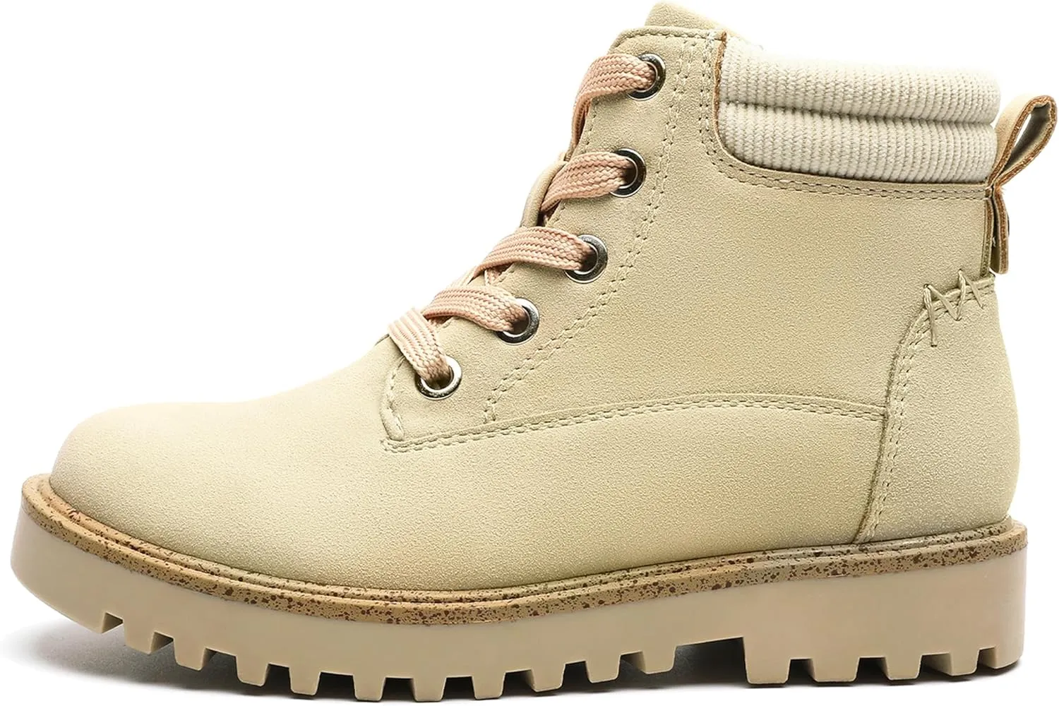 MIXIN Girls Boys Combat Hiking Snow Boots Waterproof Non-Slip Fashion Work Ankle Boots with Lace Up Side Zipper for Little Big Kids