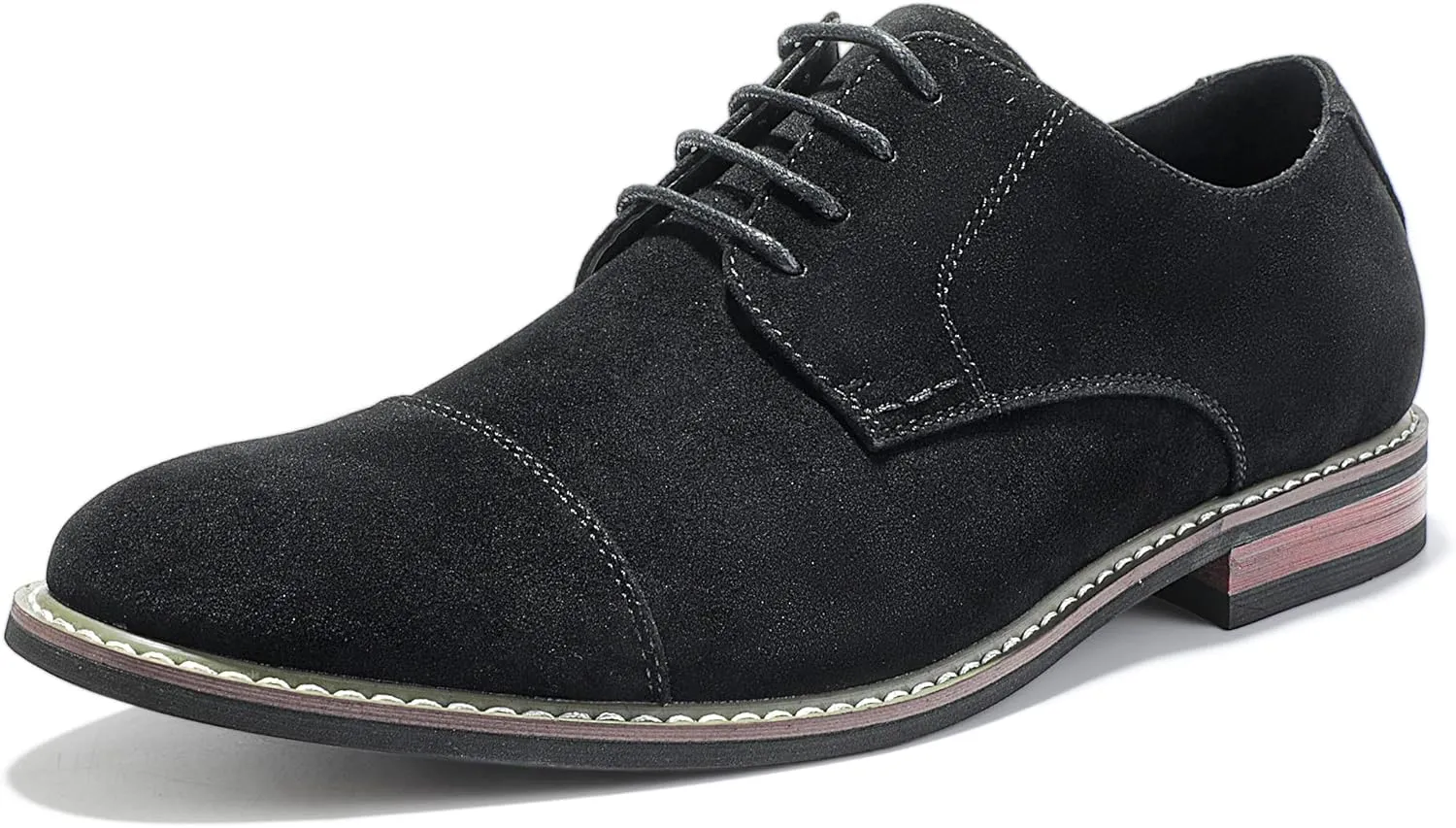 Mofri Men's Oxford Suede Shoes, Wingtip Dress Shoes for All Occasions, Waterproof, Latex Insole, Lace-Up