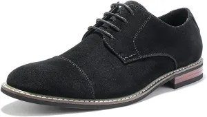Mofri Men's Oxford Suede Shoes, Wingtip Dress Shoes for All Occasions, Waterproof, Latex Insole, Lace-Up