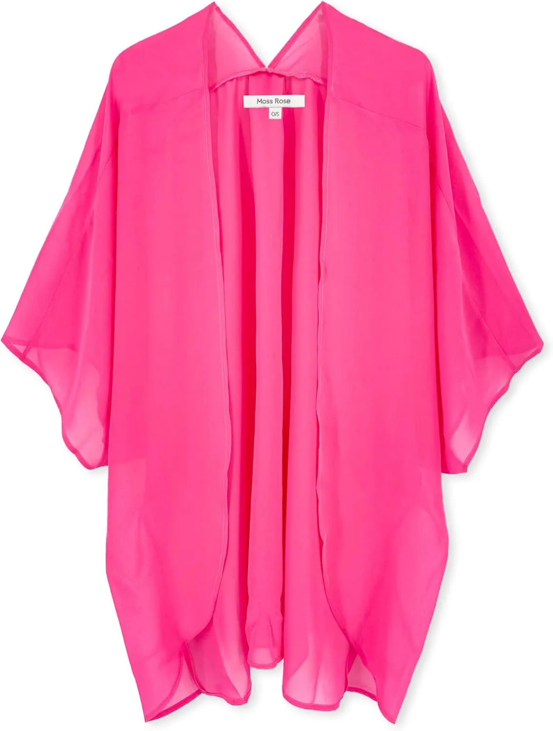 Moss Rose Women's Sheer Kimono Chiffon Cardigan Loose Beach Cover Up Casual Blouse Tops