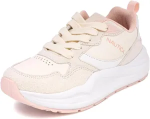 Nautica Girls' Sneakers - Lace-Up Tennis Shoes, Casual & Comfortable for Toddlers,Toddler, Little Kids & Big Kids (Platform/Regular)