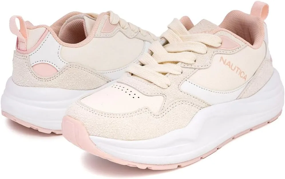 Nautica Girls' Sneakers - Lace-Up Tennis Shoes, Casual & Comfortable for Toddlers,Toddler, Little Kids & Big Kids (Platform/Regular)