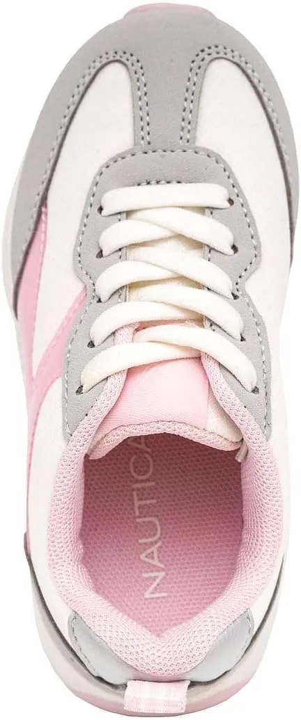 Nautica Girls' Sneakers - Lace-Up Tennis Shoes, Casual & Comfortable for Toddlers,Toddler, Little Kids & Big Kids (Platform/Regular)