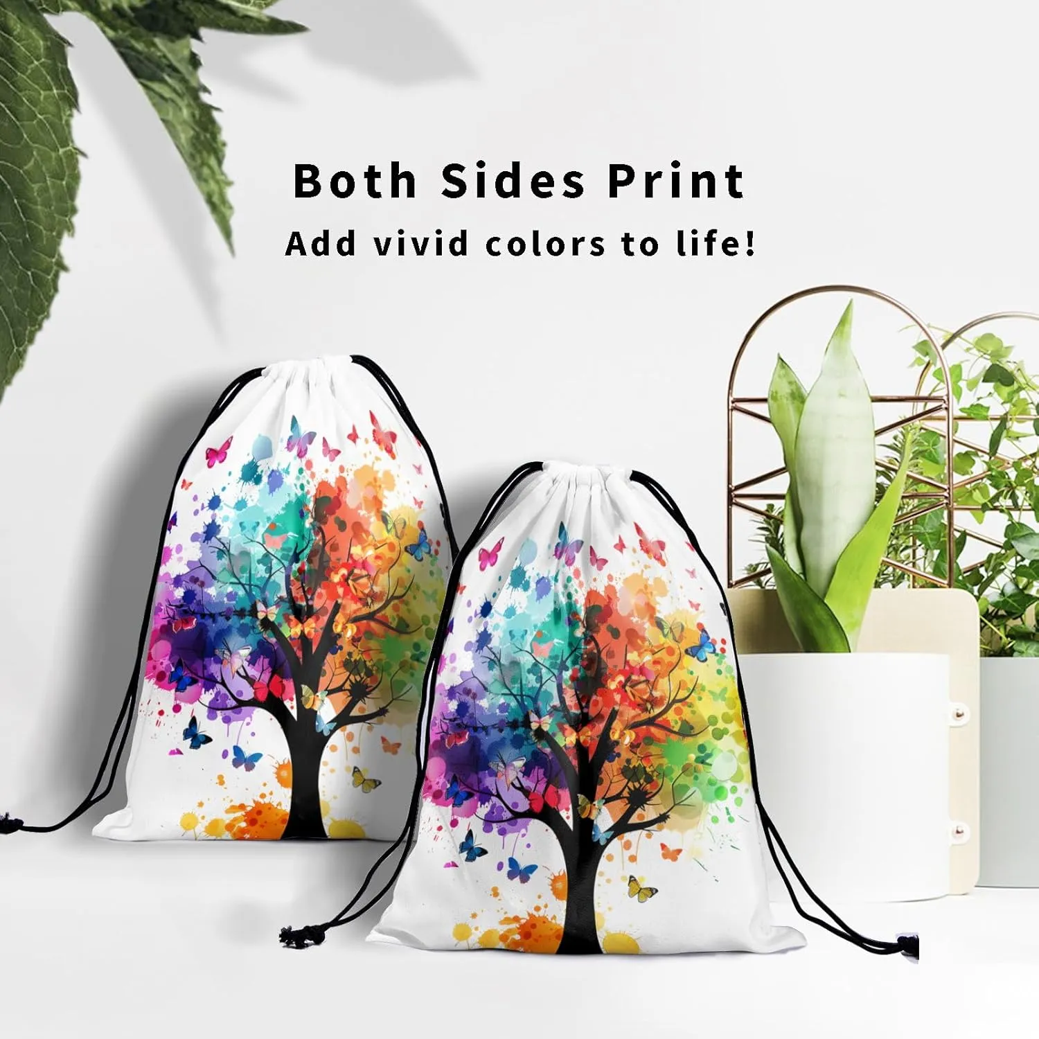 Nerxy Leaf Grip Bags for Gymnastics Tropical Leaves Grip Bag Botanical Drawstring Storage Bags