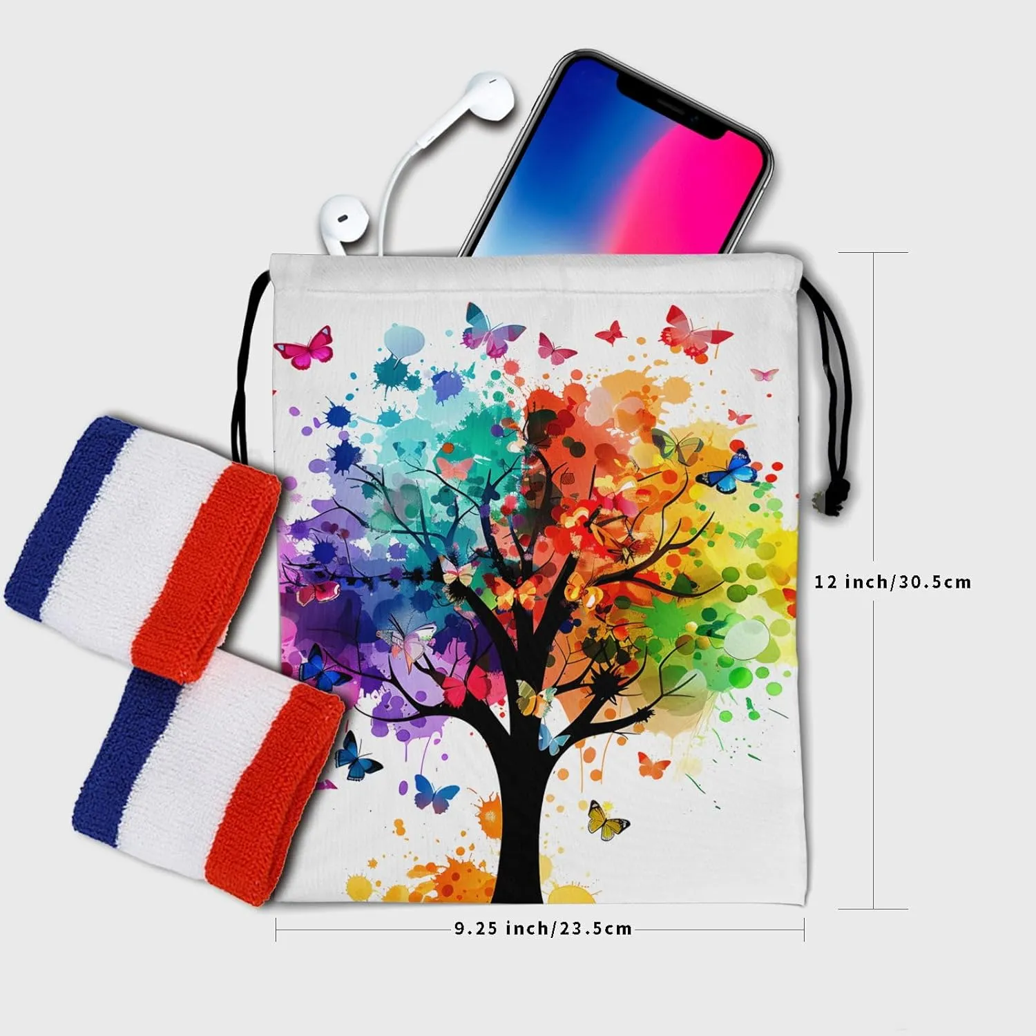 Nerxy Leaf Grip Bags for Gymnastics Tropical Leaves Grip Bag Botanical Drawstring Storage Bags