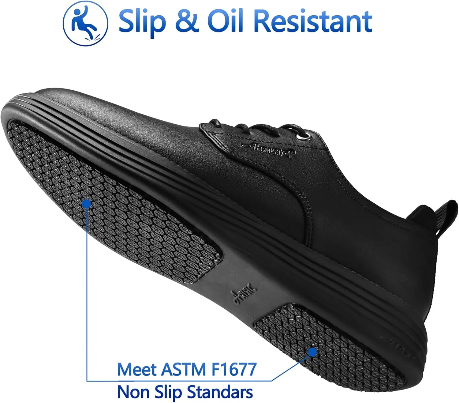 Non Slip Work Shoes for Men Waterproof Oil Resistant Slip On Lightweight for Food Service Kitchen Chef Restaurant Classic Casual Walking Dress Shoes