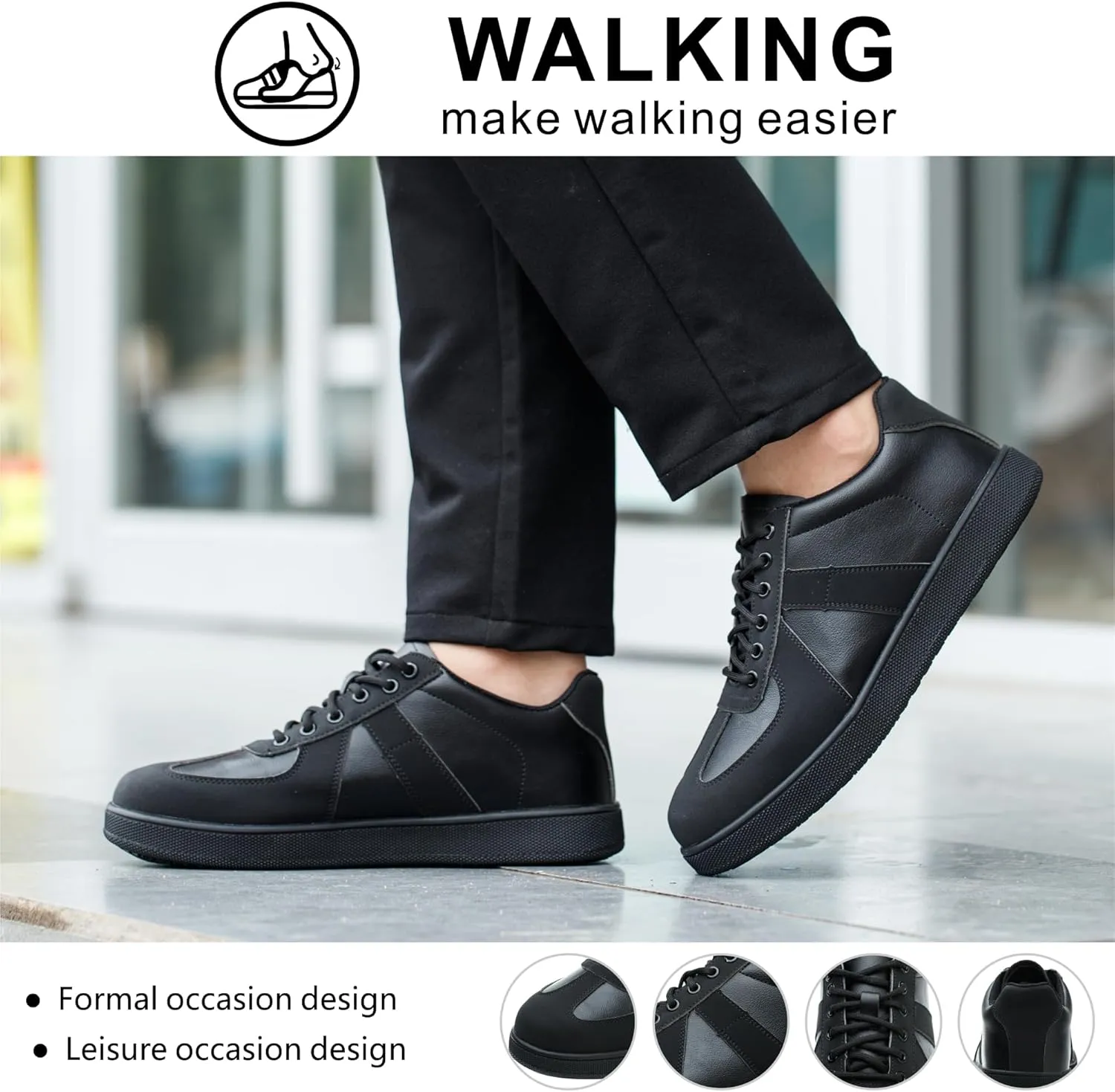Non Slip Work Shoes for Men Women丨Waterproof Slip On Walking Loafers