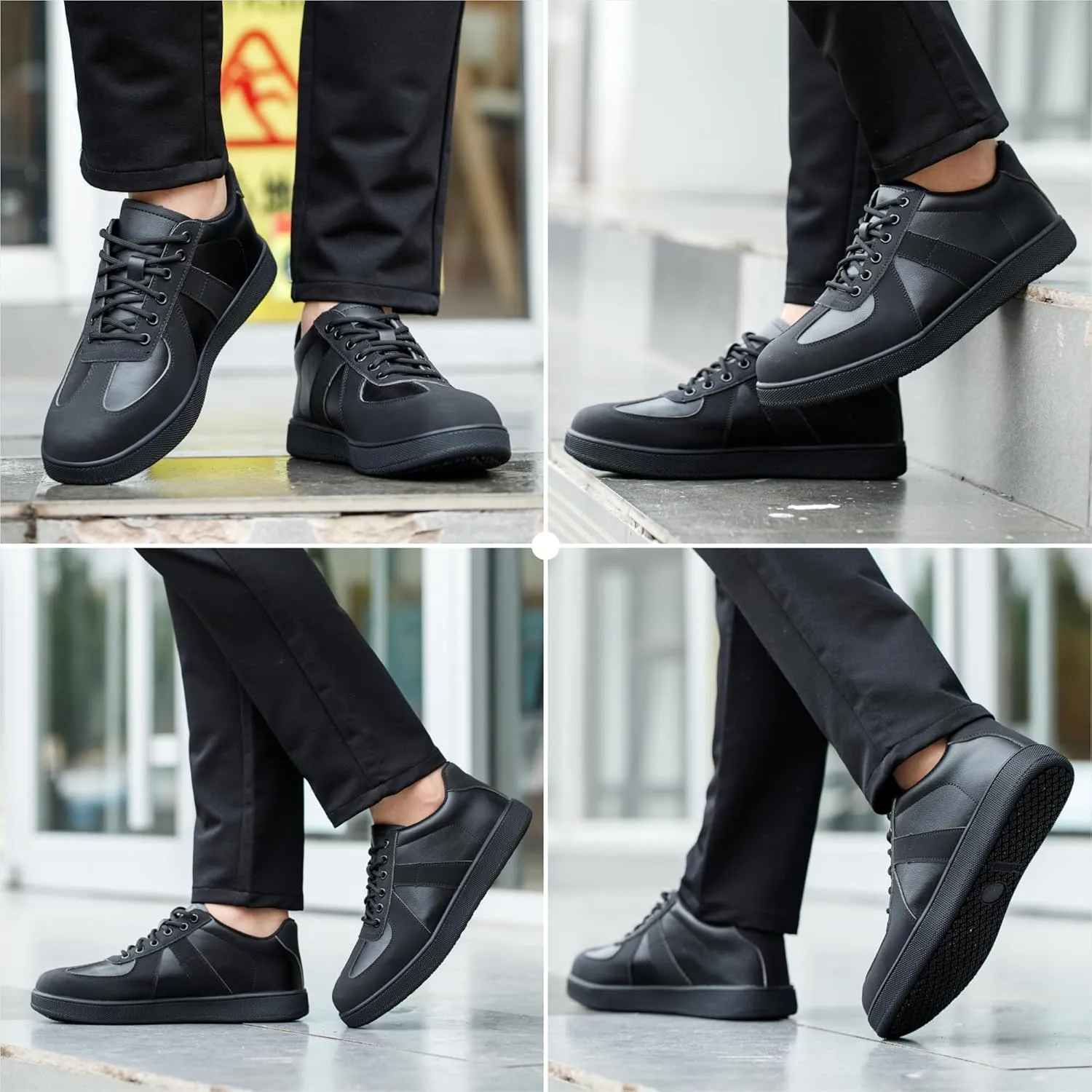 Non Slip Work Shoes for Men Women丨Waterproof Slip On Walking Loafers