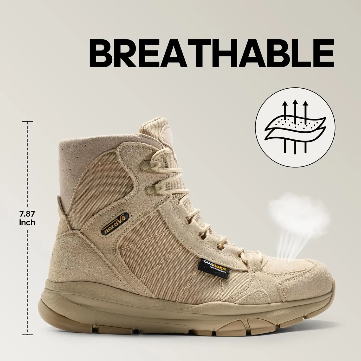 NORTIV 8 Men's Lightweight Military Tactical Work Boots Outdoor Hiking Motorcycle Combat Boots