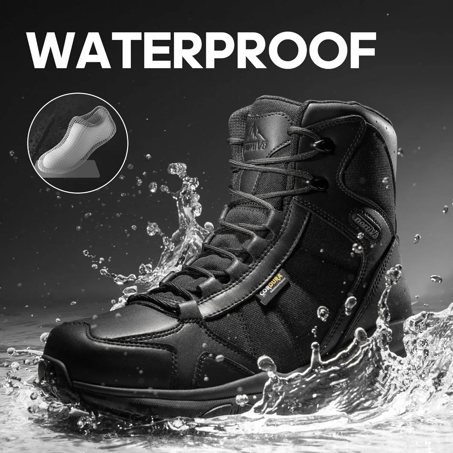 NORTIV 8 Men's Lightweight Military Tactical Work Boots Outdoor Hiking Motorcycle Combat Boots