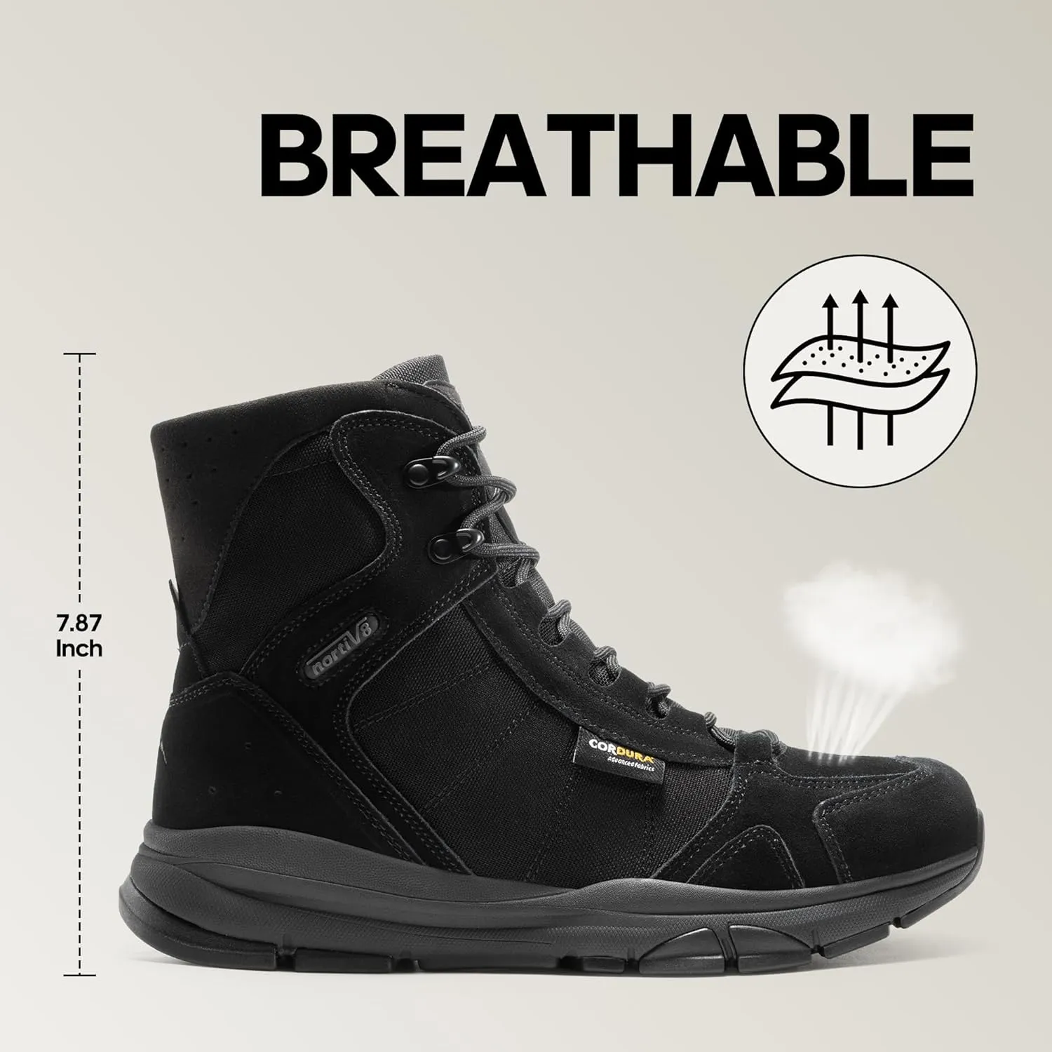 NORTIV 8 Men's Lightweight Military Tactical Work Boots Outdoor Hiking Motorcycle Combat Boots