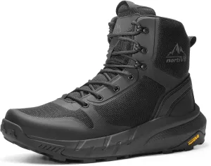 NORTIV 8 Men's Military Tactical Boot Lightweight Comfortable Boots for Work All Day Side Zipper Motorcycle Combat Hiking Boots 8 Inches Metrostrike