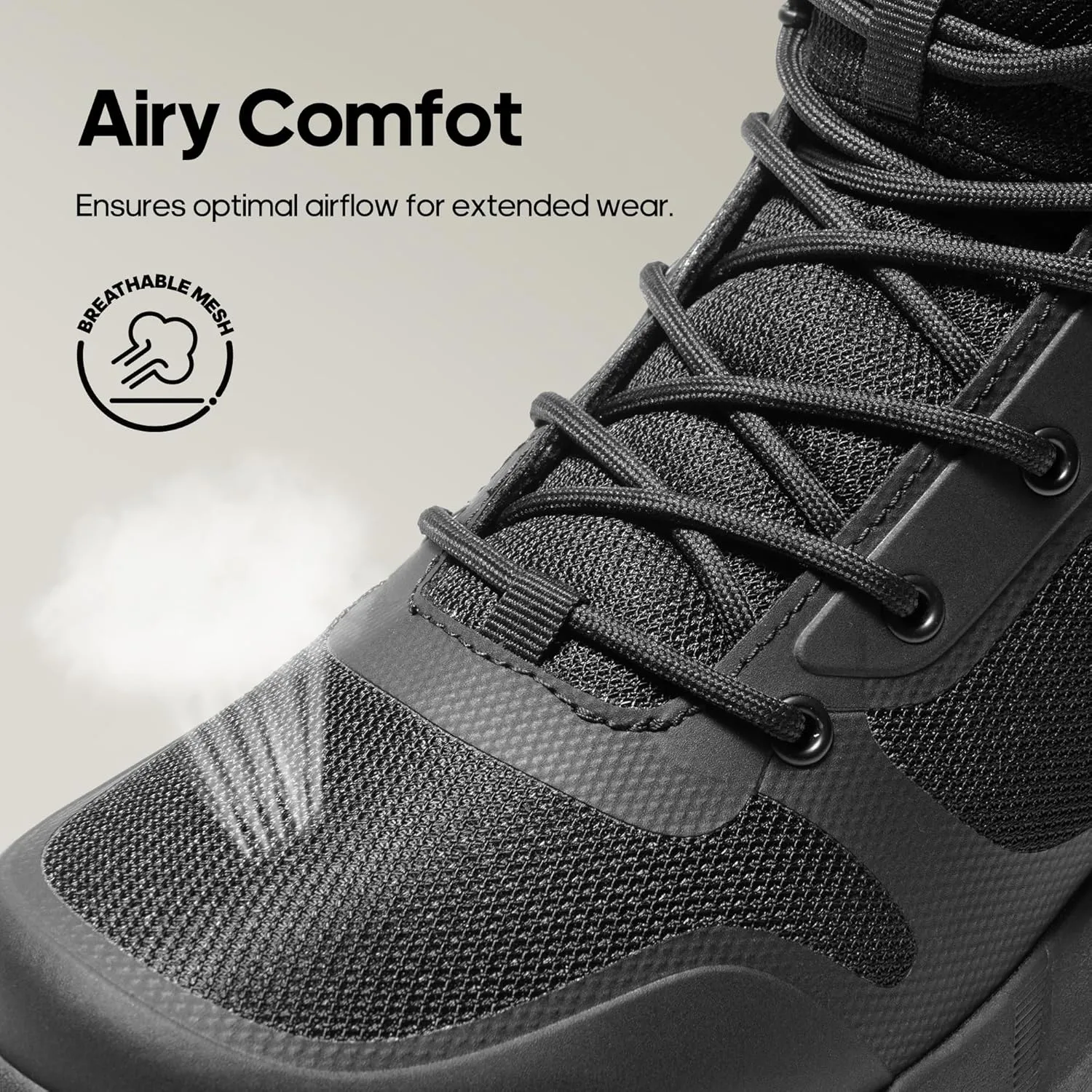 NORTIV 8 Men's Military Tactical Boot Lightweight Comfortable Boots for Work All Day Side Zipper Motorcycle Combat Hiking Boots 8 Inches Metrostrike