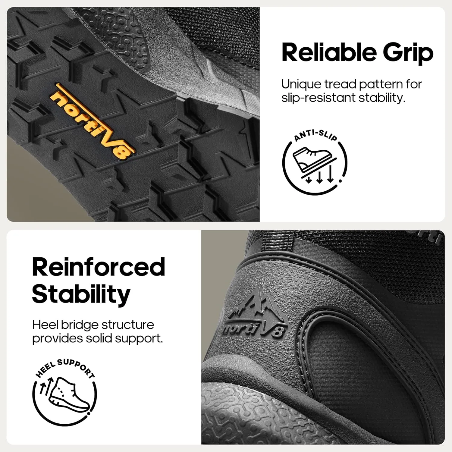 NORTIV 8 Men's Military Tactical Boot Lightweight Comfortable Boots for Work All Day Side Zipper Motorcycle Combat Hiking Boots 8 Inches Metrostrike